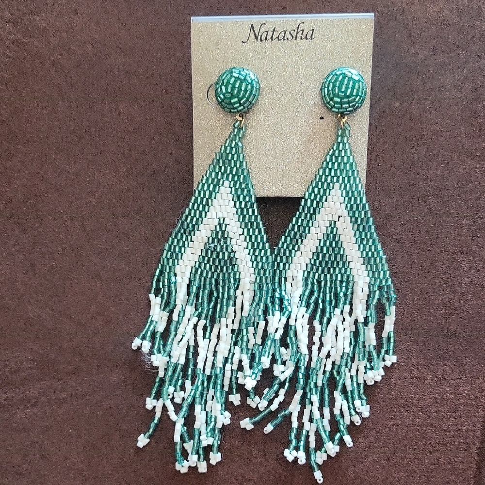 Natasha Aztec Beaded Statement Earrings